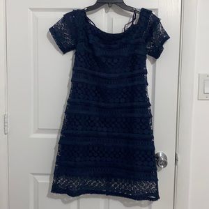 Off Shoulder Lace Shift Dress by Tahari ASL